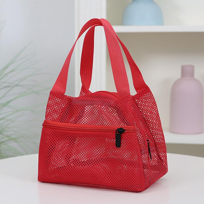 

Однотонная сетчатая сумка для рук, дорожная косметичка, большая вместимость, косметичка, портативные спортивные сумки для хранения плавания красный