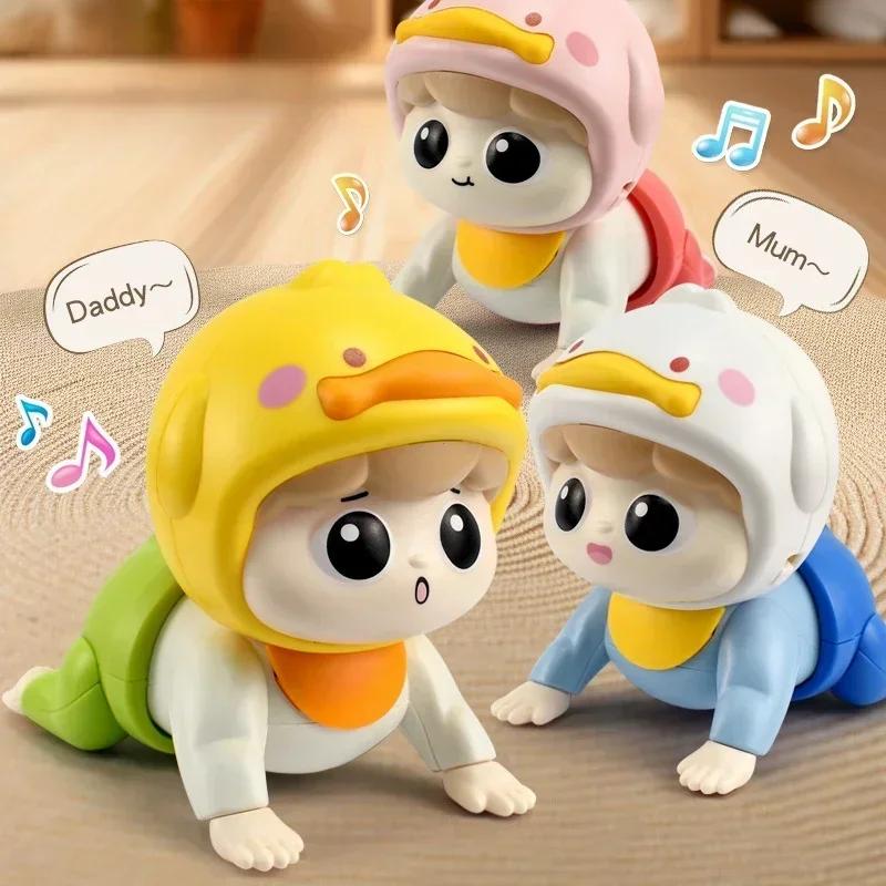 Baby Toys Learn To Crawl Guide Head Up Practi Training Puzzle Early Education Crawling Baby Sound Light Music