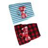Small Animals Traction Rope Chest Strap Red Grid  Blue Stripes 2 Pieces