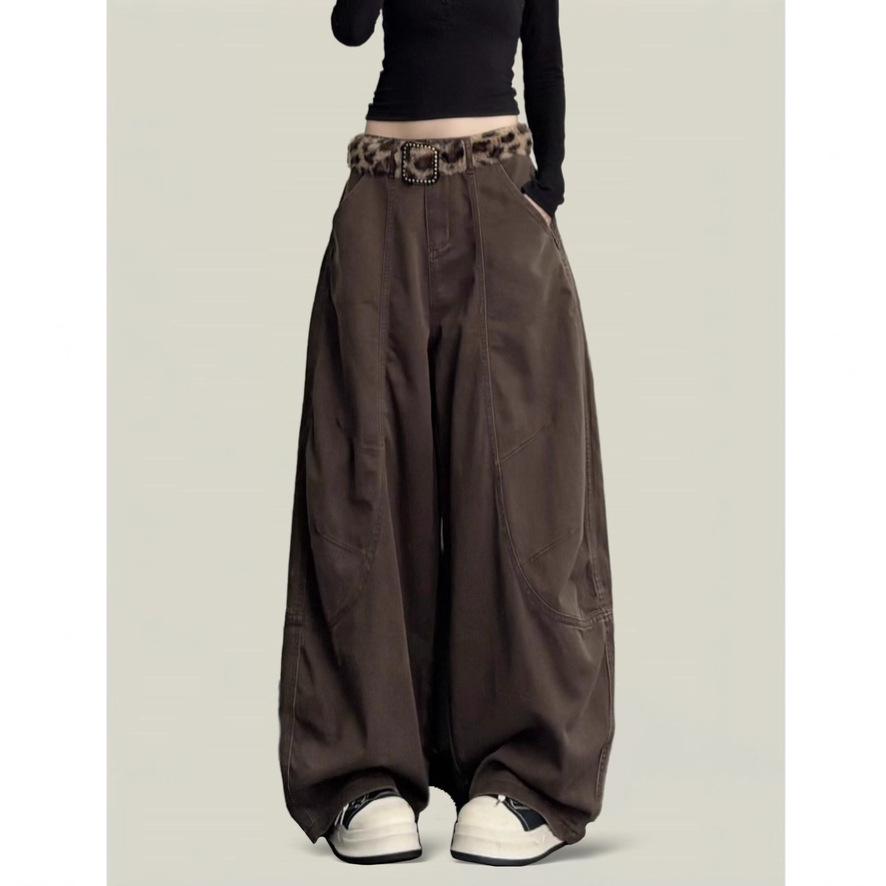 

Maillard Women s Retro Slimming Wide-Leg Dark Coffee Jeans – 2025 Autumn Collection 3XL (144-161 lbs)
