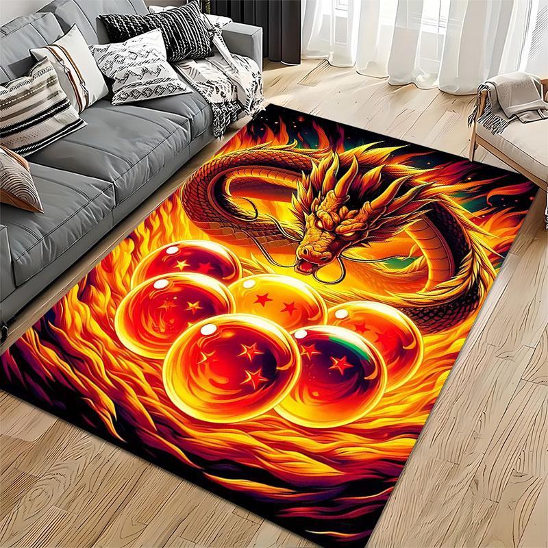 Golden Fiery Dragon Carpet suitable as a non-slip mat for the living room or bedroom sofa