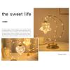 Moon Table Lamp Bedside Night Light for Bedroom Living Room Office Dorm Battery Operated Plug in Warm Light