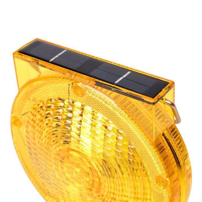 Lampe de chantier - SOLAR BLINK ROAD - Clignotant LED rechargeable - Panneau solaire - Autonomie 90h