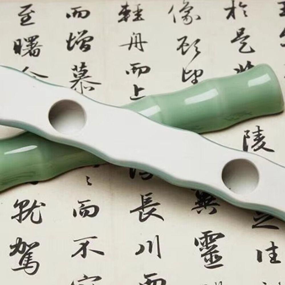 Professional Bamboo Joint Paperweight Traditional Pen Brush Rest Holder  Art Supplies