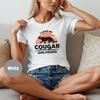 Retro Sunset Cougar Girlfriend T-Shirt, Funny Gift for Boyfriend, Humorous Tee, Wildcat Lover Tee, Vintage Style Graphic Shirt