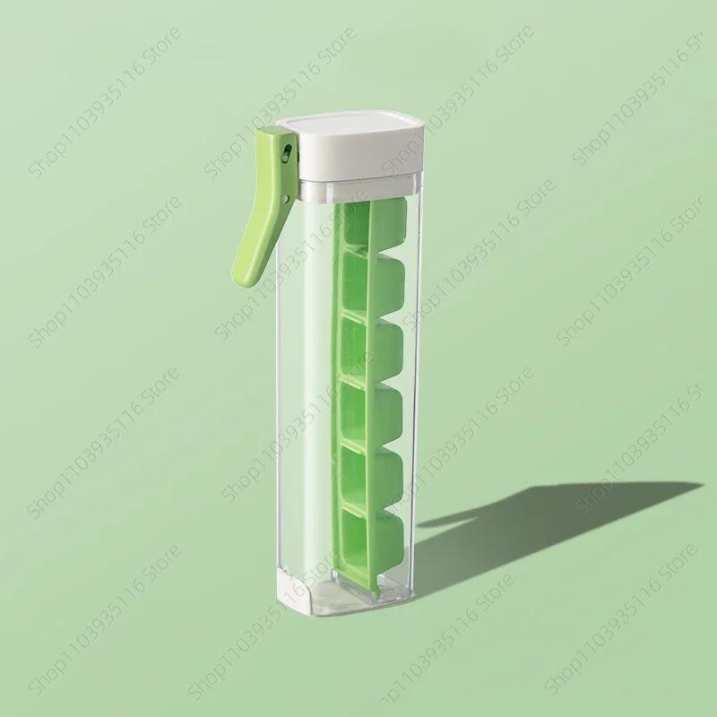 6-grid Ice Cube Mold One Handed Press Easy Push Pull Tray Bar Type Ice Cube Maker Food Grade Press Ice Cube Storage Box