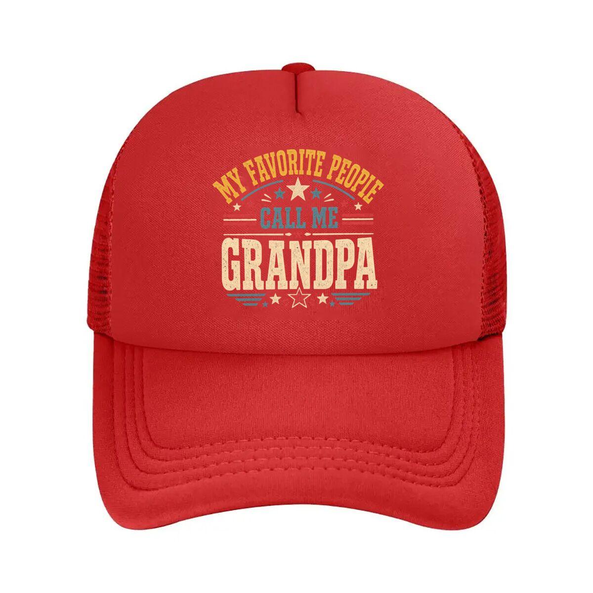 Retro Favorite Grandpa Quote Typogra Mesh Baseball Cap Hip Hop Adjustable