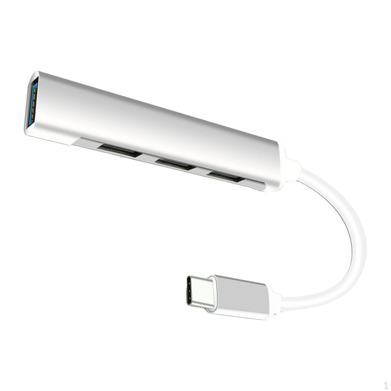 

Высокоскоростной USB-концентратор C с 4 портами для передачи данных и аудиоподключения серебряный