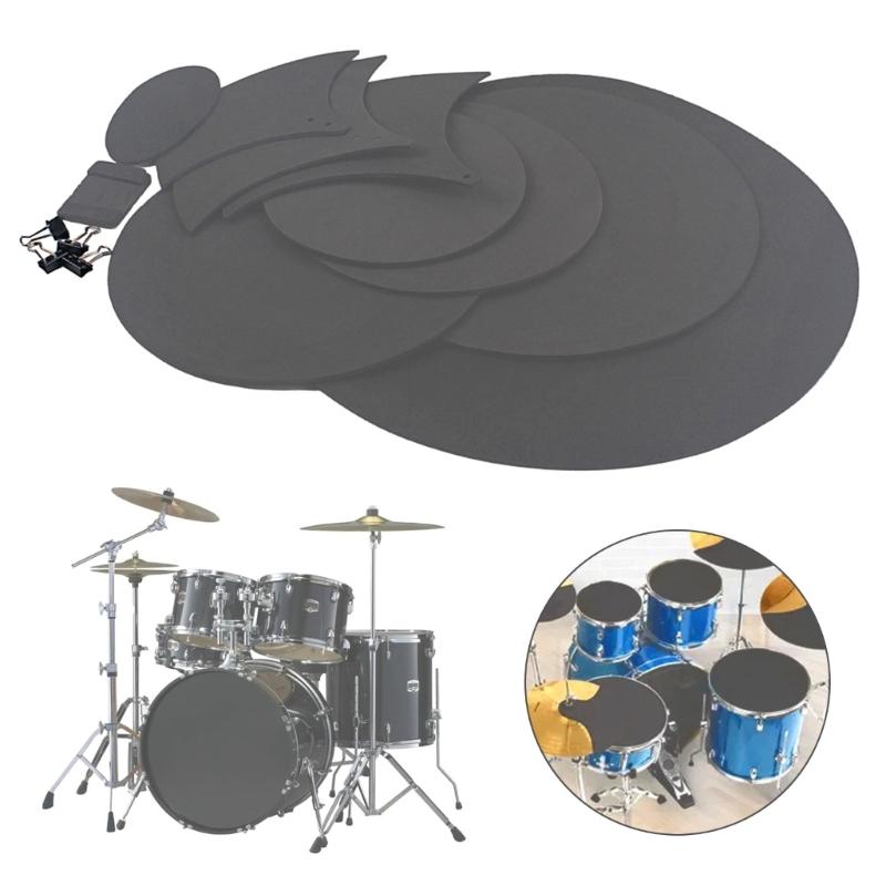 14x Drum Silencers Pads with 4 Binder Clips Drum Mute Pads for Drums Head Cymbal