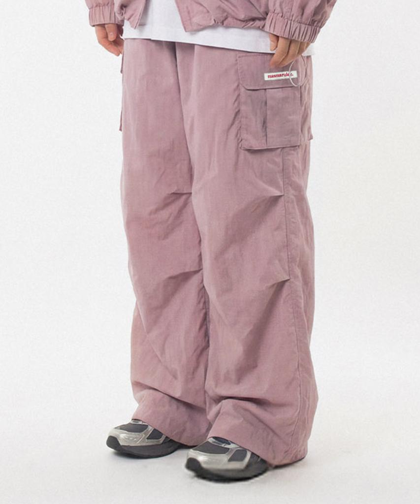 Maseumaluljeueopaeleol Essential Parasuit Shirring Cargo Pants_Indie Pink