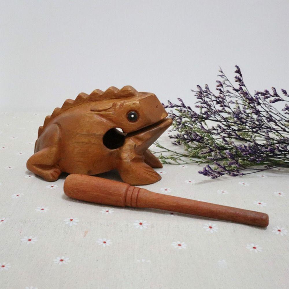Lucky Frog Guiro Rasp Wooden Frog Rasp Musical Instrument Portable Lucky Frog Crafts Gifts