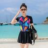 Womens Modest One-Piece Swimsuit With Built-in Pads Plus Size Slimming Fit Floral Print Short Sleeve Swimming