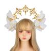 Lolita Corona Aureola Solare Fascia per Capelli Catena di Perline con Nappe Ali d'Angelo Fascia con Spine di Rosa Gotico Vintage Diadema Mary Barocco Copricapo