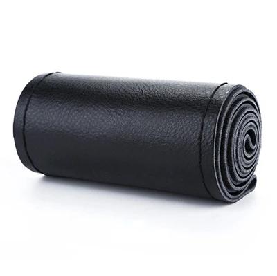 

1PC DIY Soft Fiber Leather Steering Wheel Covers Universal braid Car steering-wheel With Needles And Thread Interior accessories