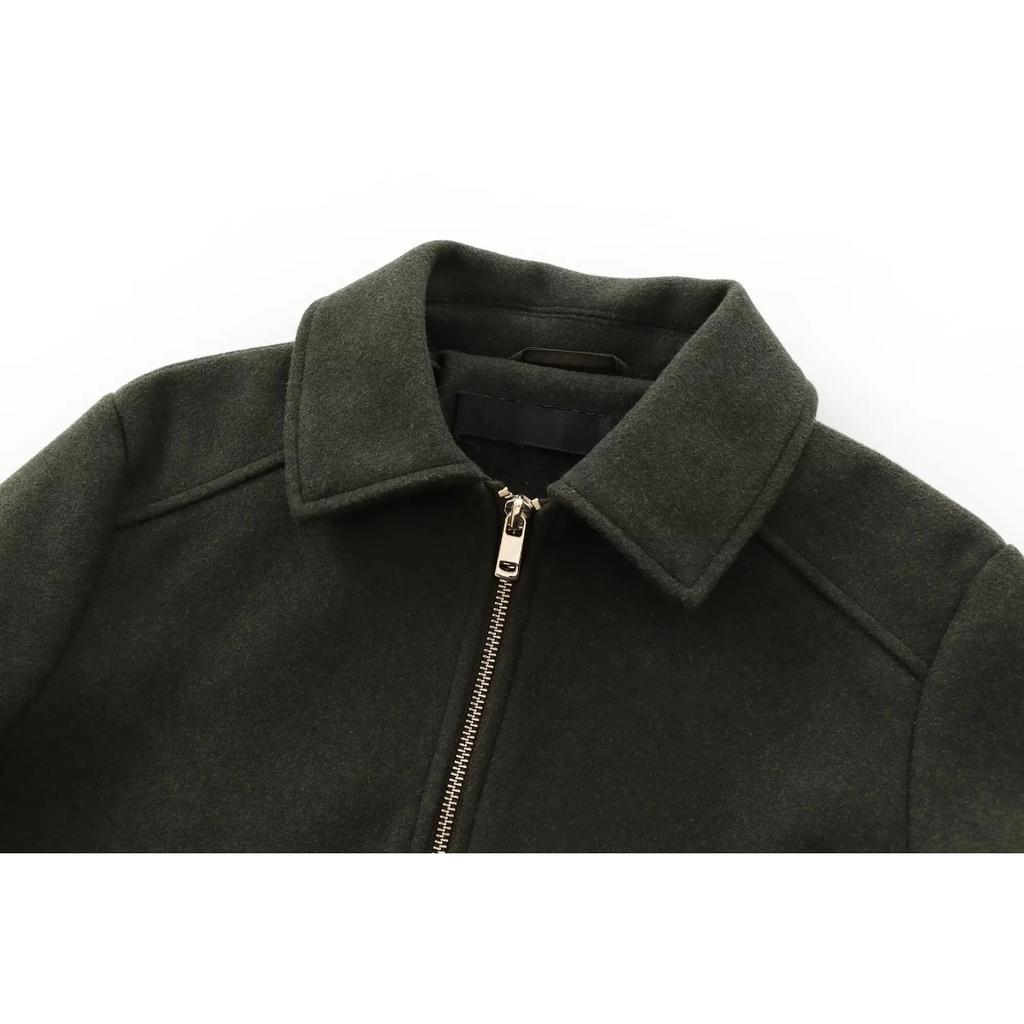 Women's Zipper Jacket Coat New Winter Long Sleeve Pocket Outerwear Coat Short Street Elegant Women's Jacket