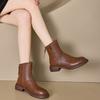 2026 Autumn New Product Short Boots Women's Korean Edition Back Zipper Slimming Women's Boots One Step Casual Women's Shoes