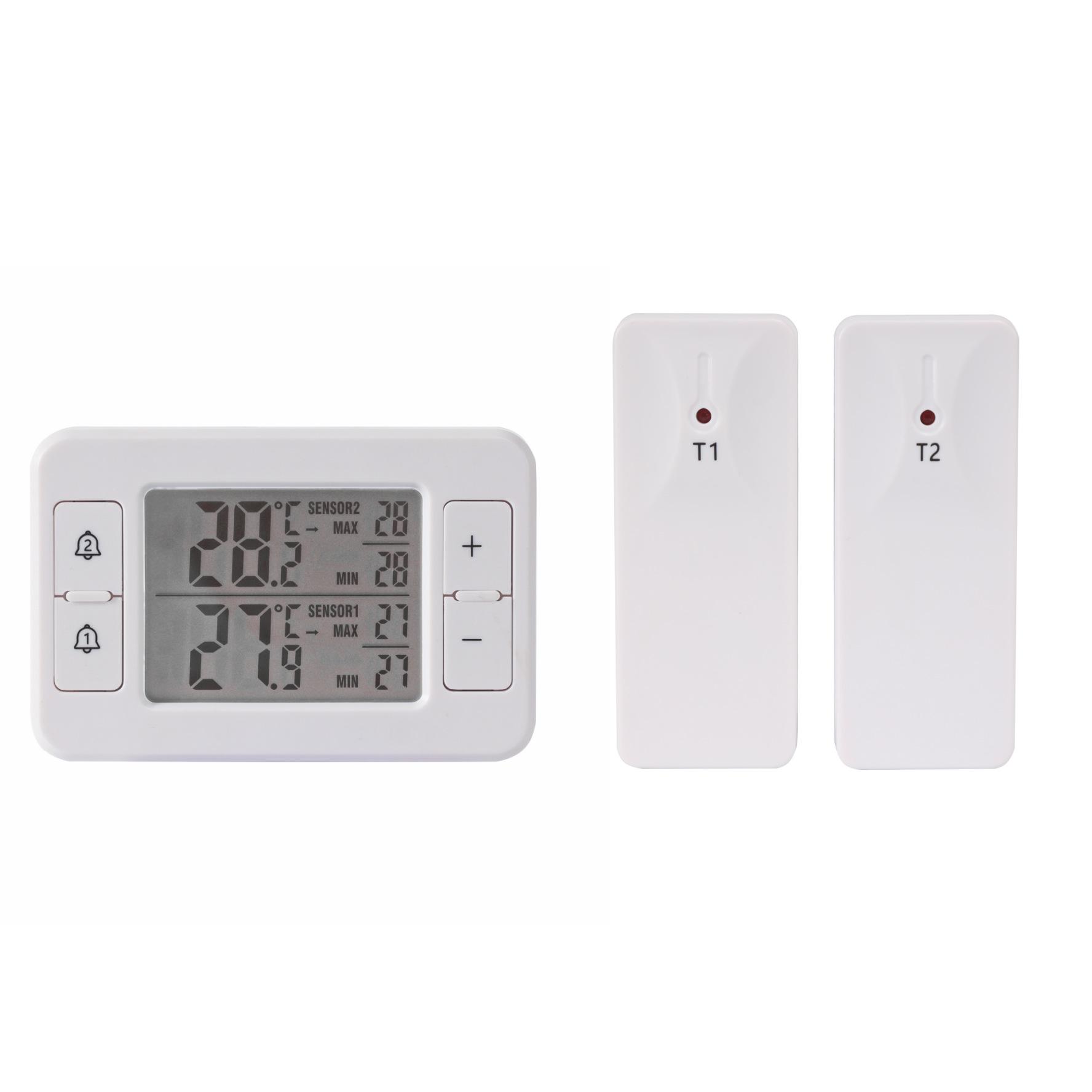 

Wireless Indoor/Outdoor Thermometer with Dual Sensors and Temperature Alarm