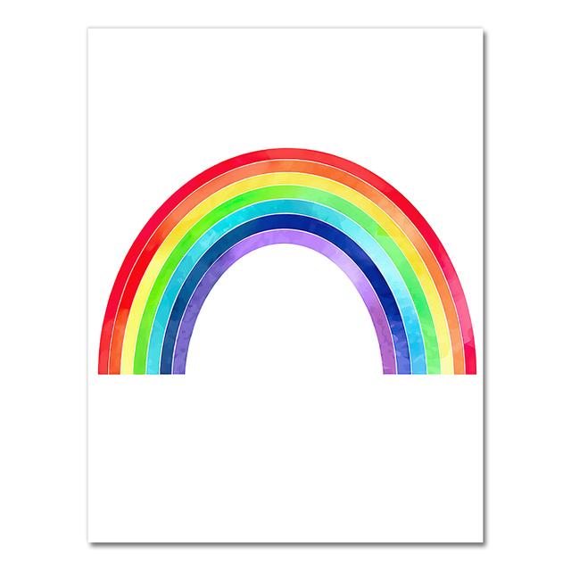 Watercolor Rainbow Alphabet Paintings Playroom Decor Educational Poster Kids Wall Art Canvas Prints Neutral Nursery Decoration No Frame