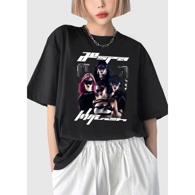 

2026 Aespa Summer Fashion Trendy Men Women Vintage Top Hip Hop Streetwear Oversized Tshirt Short Sleeve Casual Clothing Y2K 4XL