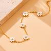 DIEYURO 316L Stainless Steell  White Flower Bracelet For Womens New Concise Trend Non-fading Flowers Hand Chain Jewelry Gift