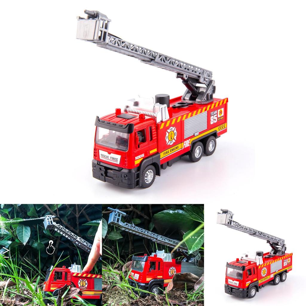 Fire Truck Toy With Alloy Material And Pullback Control For Kids Playroom