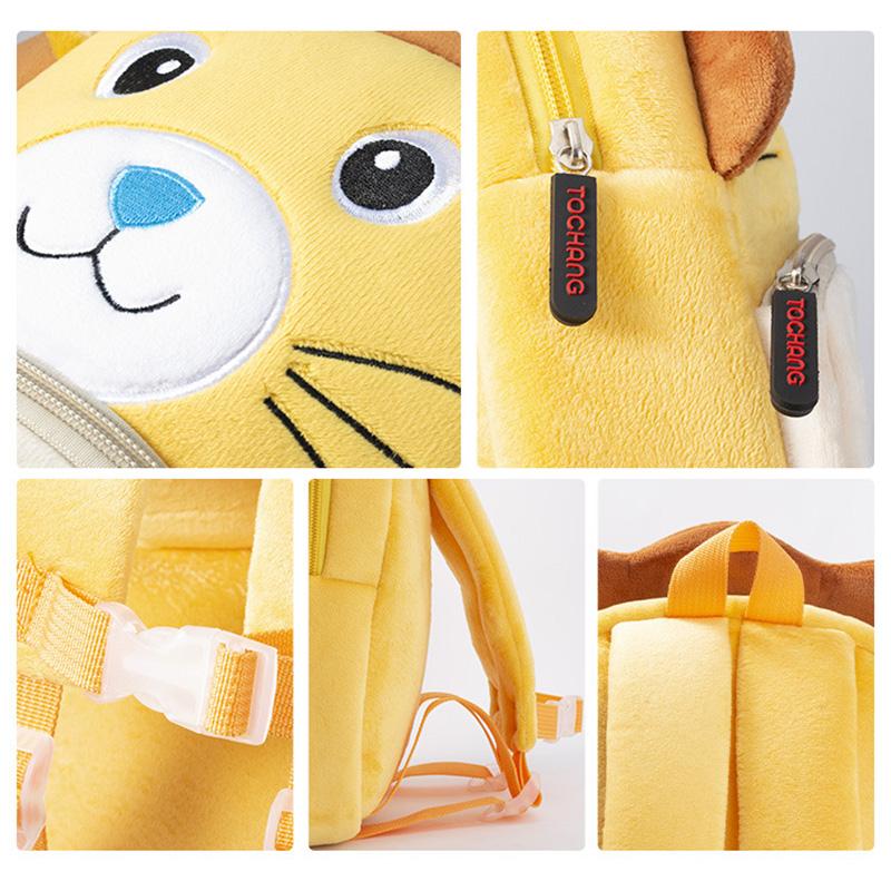 Fashion 3D Cartoon Lion School Backpacks for Boys Kindergarten Kids School Bags Children Plush Toddler Backpack