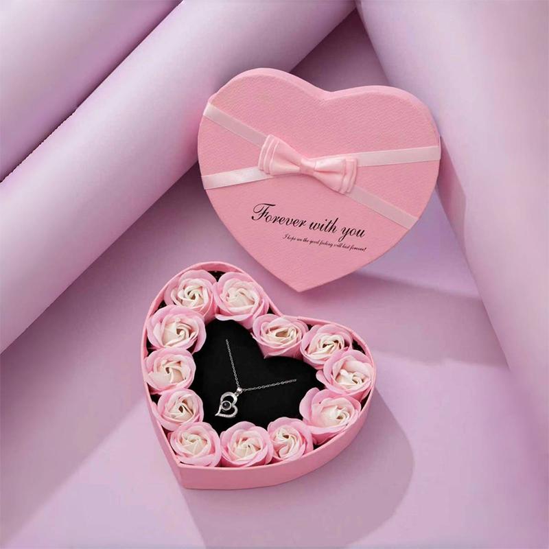 10 Artificial Flowers Valentines Day Gift For Her Rose Gift Box With Cute Bear Romantic Mothers Day Wedding Home Party Decor