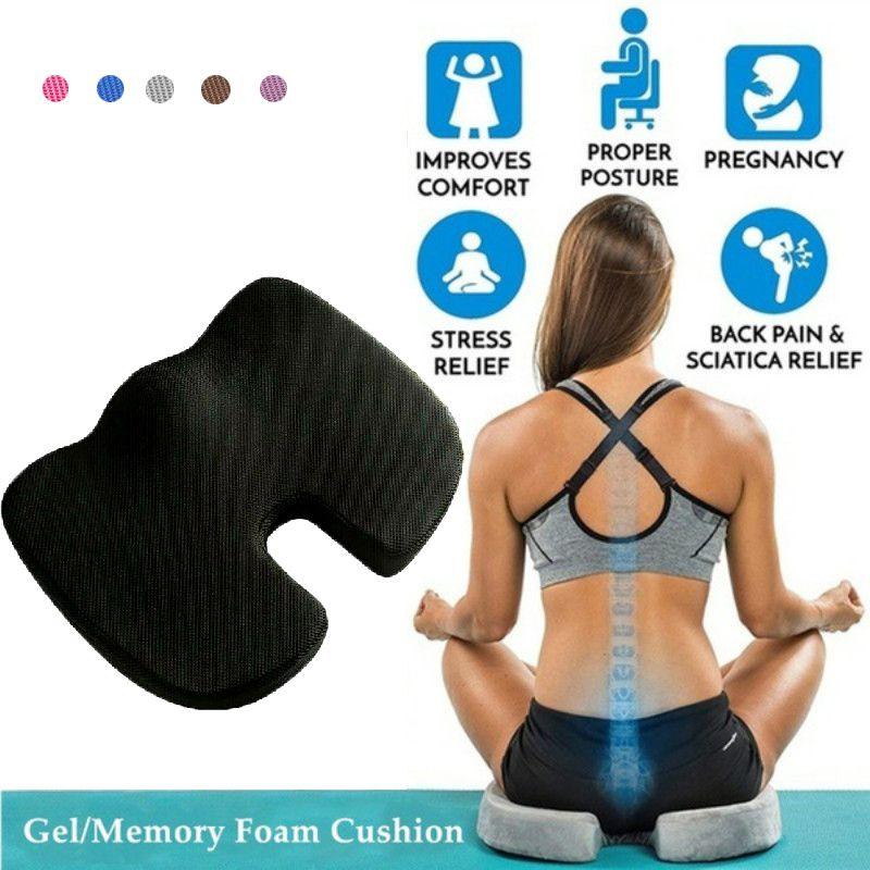 Memory Foam Chair Seat Cushion With Orthopedic Design For Coccyx Pain Relief And Posture Support