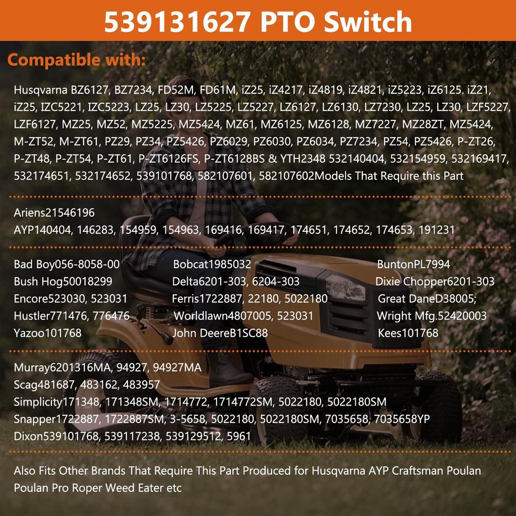 582107601 PTO Switch Replacement for AYP 140404 146283 154959 154963 169416 169417 for Craftsman Husqvarna YT42 YT46 YT48 YTH2348 YTH24 YTH2448 TC TS