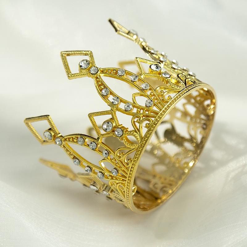 Flowers and Decorations Birthday Baking Crown Children's Round Performance Studio Crown Pearl Headdress