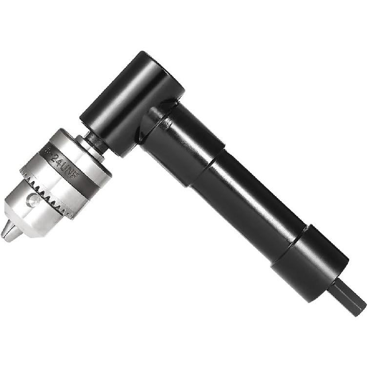 Weytoll Right Angle Drill Attachment, Cordless 90 Degree Drill Adapter,3/8" Chuck and 8mm Hex Shank, Cordless Right Angle Drill Attachment Adapter,