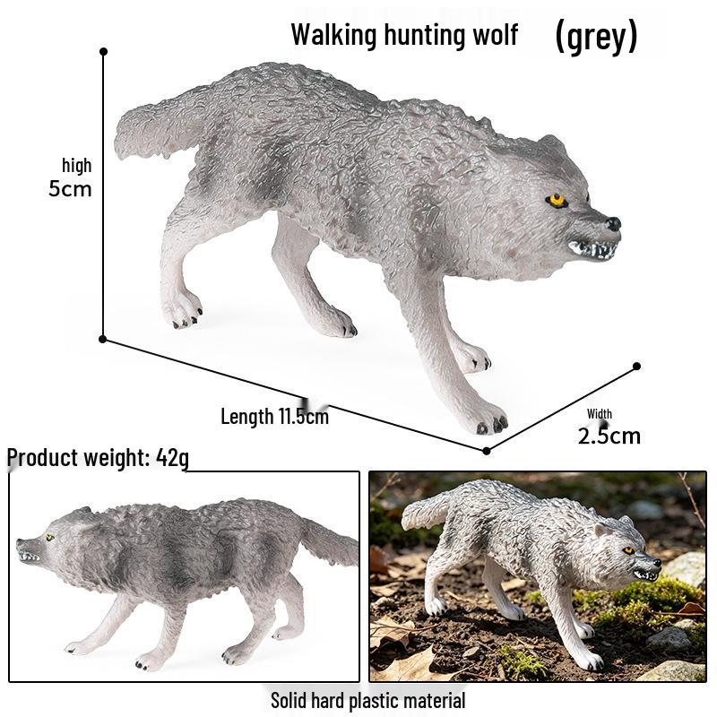 Cross-border Wild Animal Model: Prairie, Brown, Snow, Predator Wolves & Cub Educational Display Toy