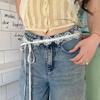 Y2K Lace Waistband Long Dress Jeans Belt Ins Flower Waist Belt  Streetwear