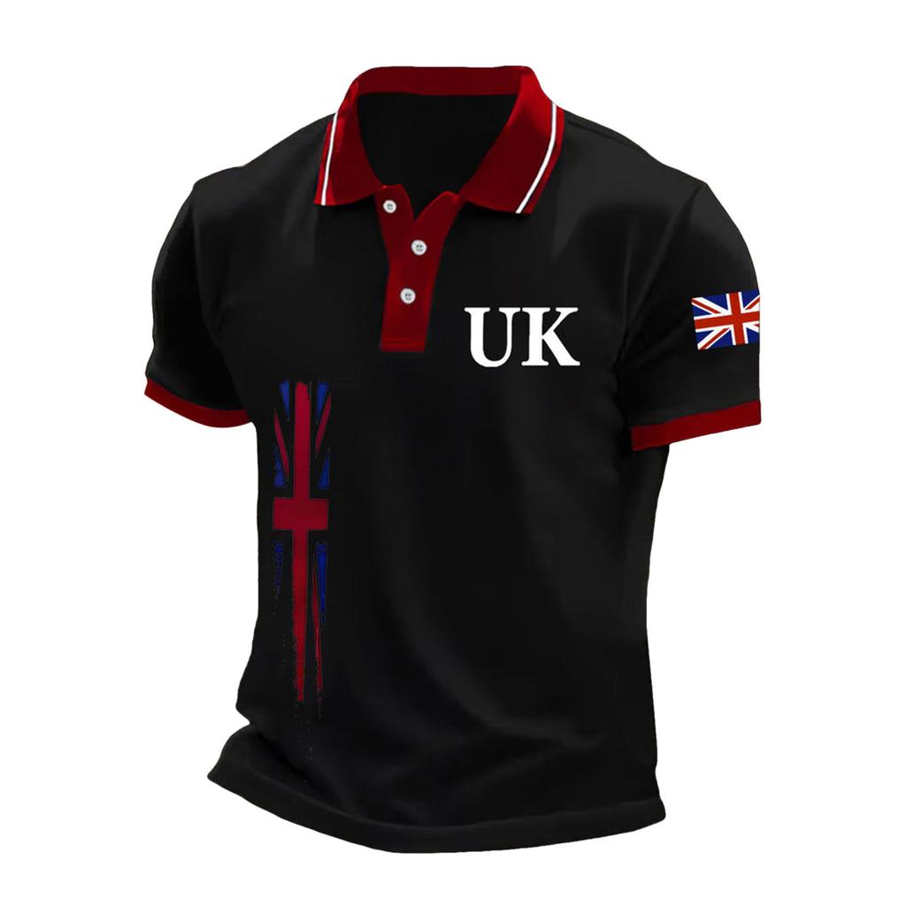 Summer 3D printed men's POLO shirt 2025 European and American foreign trade new models, short-sleeved POLO hot-selling