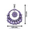 Amethyst Pendant: 925 Sterling Silver Large Round Statement Jewelry