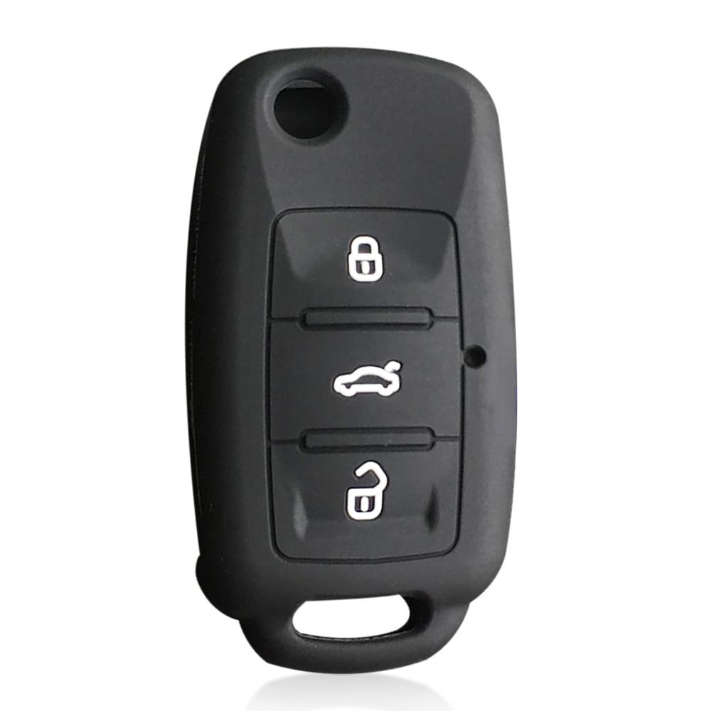 Silicone Car Key Cover Case For VW Golf 4 POLO Passat B5 T4 for Seat Cordoba Altea XL Leon for Skoda Octavia Superb 3 Buttons