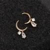Huitan Dainty Moon Dangle Earrings with Cubic Zirconia Charm Luxury Fashion Women's Ear Accessories Fancy Gift Statement JewelryGood product