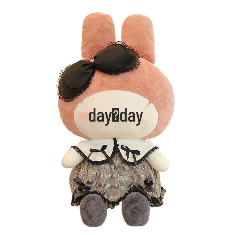 Customized My Melody Bowknot Dress Pillow & Dark Kuromi Plush Doll - Girl's Birthday Gift