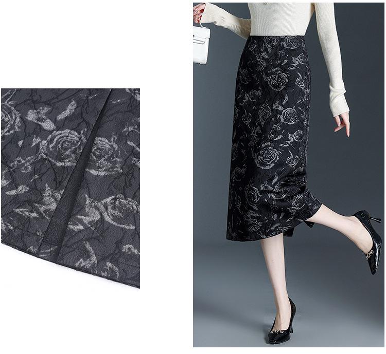 Jacquard A-Line Mid-Length Skirt: Women's 2026 Chinese Style Spring/Summer Fashion.