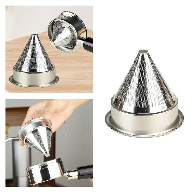 Portable Pourover Coffee Filter Funnel with Double Layer Screen for Travel Office Home Use Stable Base Prevent Spill