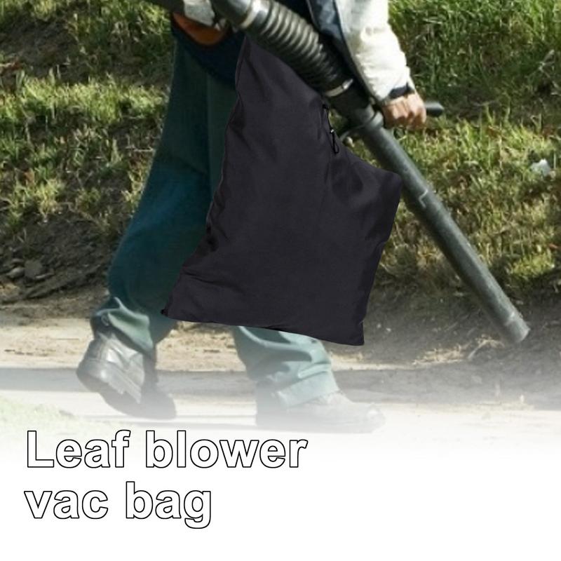 Leaf Blower Bag Drawstring Design Oxford Cloth Leaf Blower Collection Bag Large Capacity Zippered for Ultra Blower Rake nero