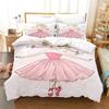 Cartoon Ballet Dancing Girl Duvet Cover Set Princess Twin Size Bedding Kids Nordic Bed Cover 150x90 Queen King