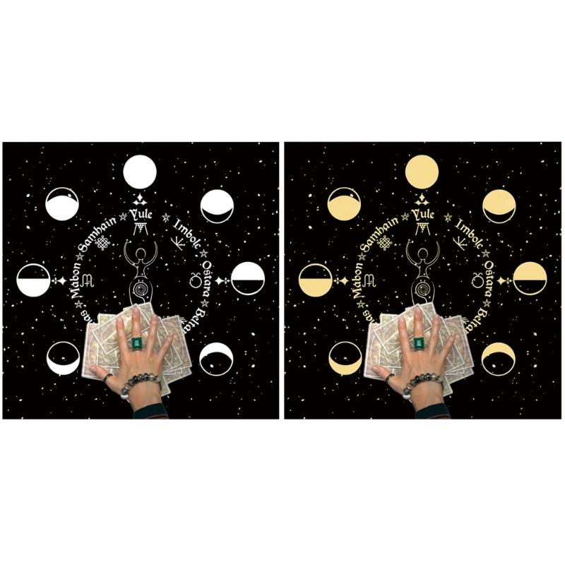 60x60cm Tarot Card Tablecloth Flannel Geometric Figure Divination Altar Cloth Board Game Oracles Card Pad Runes Support