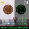 Silent Luminous Wall Clock Glow In The Dark Round Quartz Clock Night Light Hanging Clock  Bedrooms