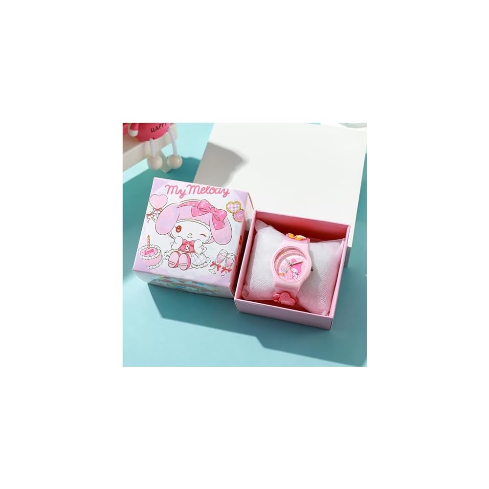 Sanrio Kids Quartz Watch Lightweight Cartoon Simple Design Unisex Pink