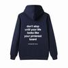 Don't stop Hoodie Loose Plus Hoodie, Kangaroo Pocket Letter Hoodie