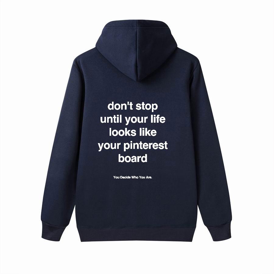 Don't stop Hoodie Loose Plus Hoodie, Kangaroo Pocket Letter Hoodie
