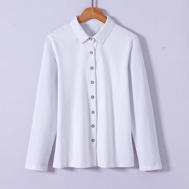 Damen T-Shirts Frühling Langarmshirts Damen Baumwolloberteile Mode Trendy Bottoming Shirts