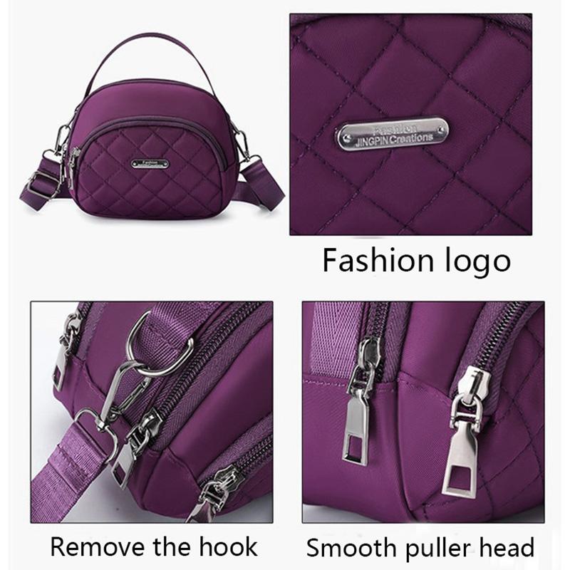Casual Quilted Nyl Handbag - Versatile Crossbody Bag with Multi-Pockets, Detachable Strap Shoulder Bag for Women