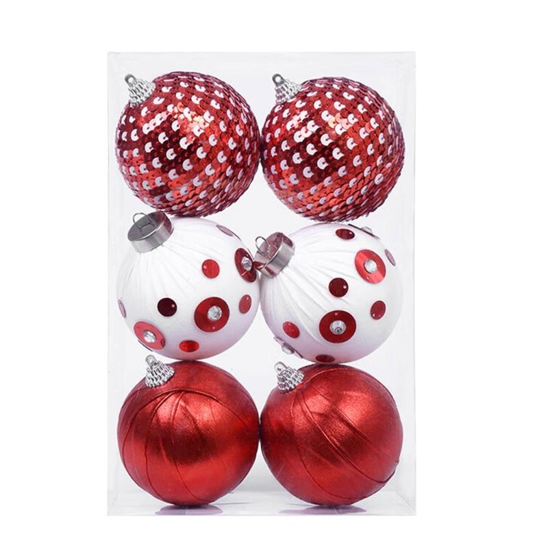 Festival Dekokugel 8cm Mehrfarbige Sprenkel Plüsch Weihnachtsbaumschmuck Heimparty Mall Dekoration